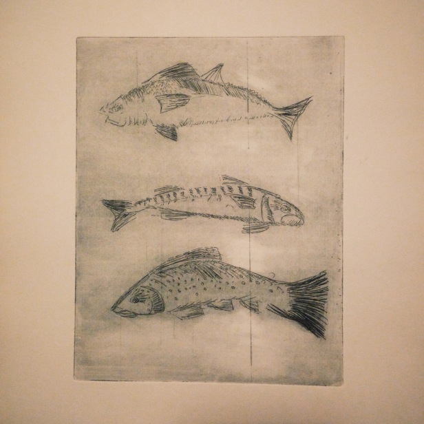 Three Little Fishes, Etching, Ruth Wheaton, Slamseys